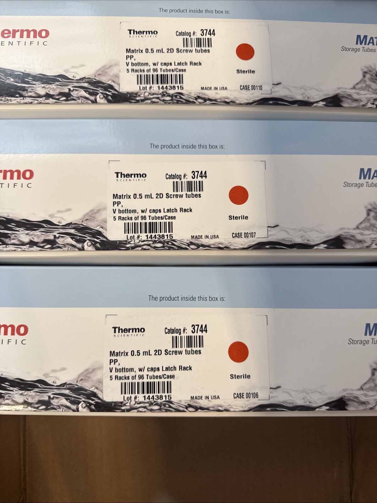 Thermo Fisher 3744 Matrix Tubes Lot Of 3