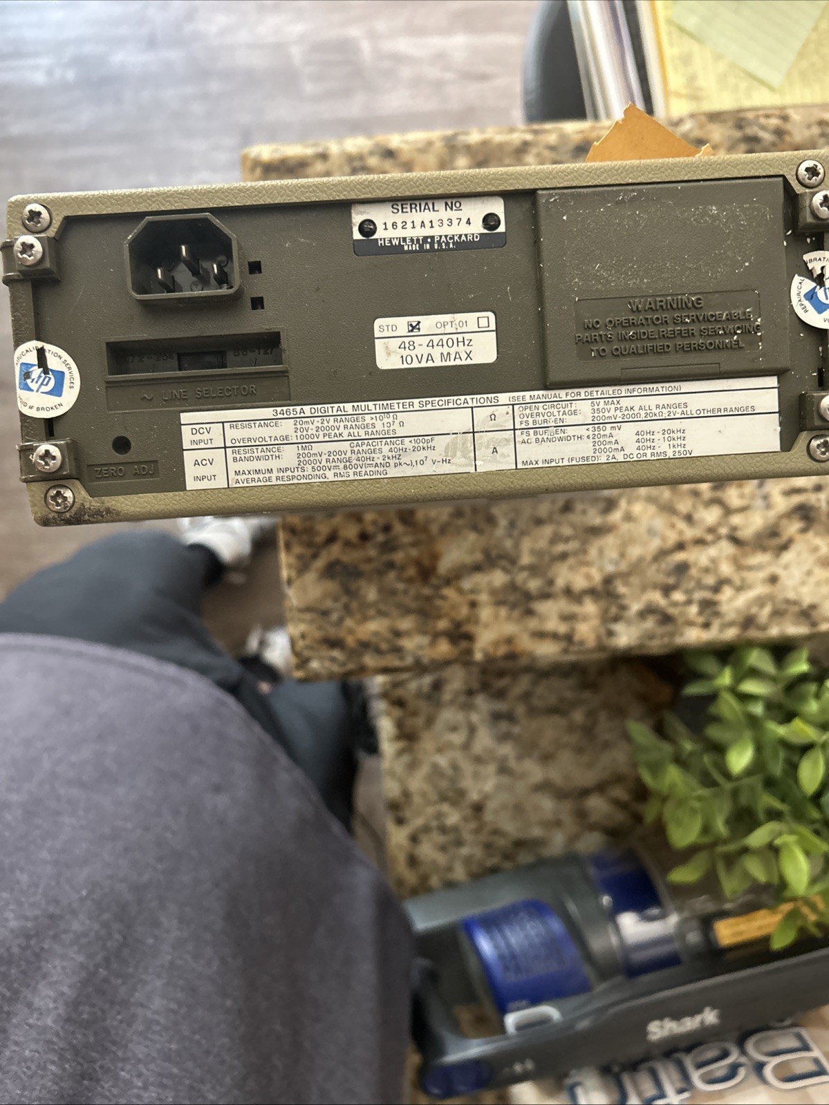 Hewlett Packard HP 3465A Digital Multimeter Untested Repair Or Parts Vintage