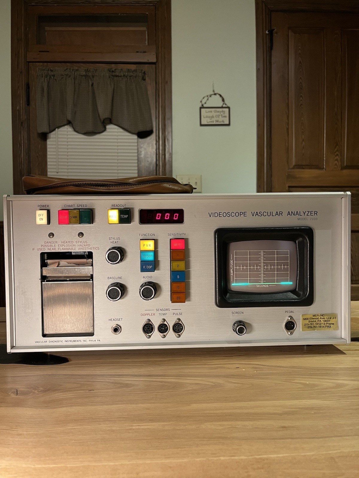 Rare Vintage Videoscope Vascular Analyzer MER INC (See Description)