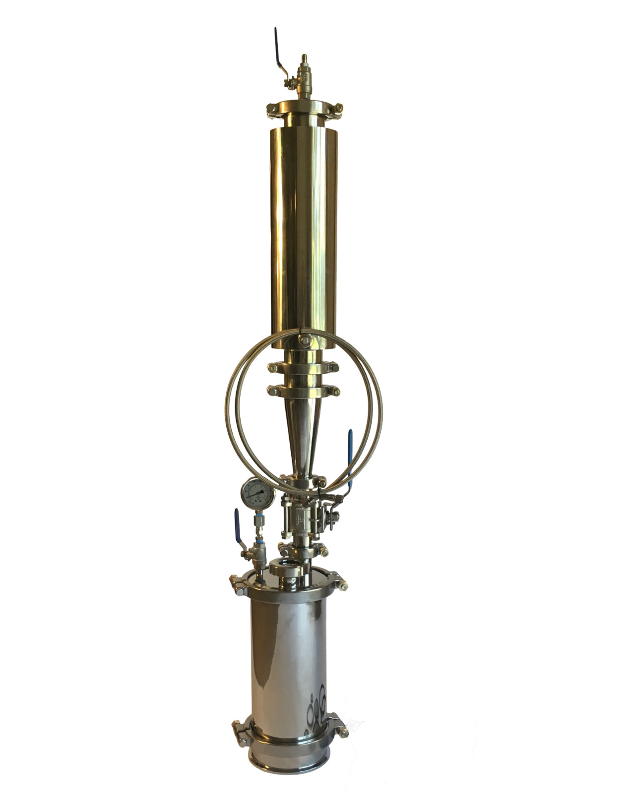 1lb 6″ SS 304 Dewaxing Closed Loop Extractor with Splatter Platter, Hose, Gauge
