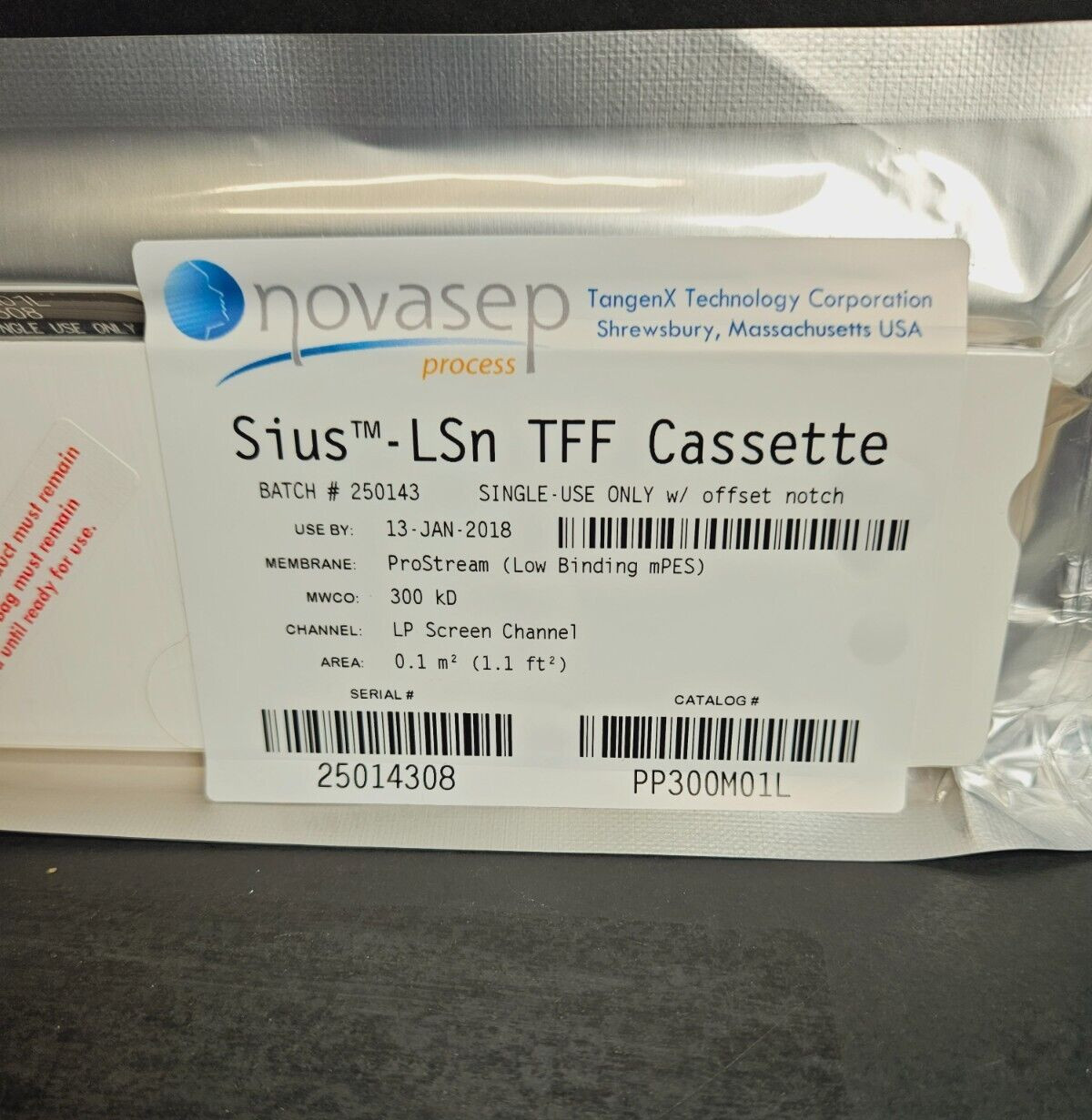Novasep Filter Cassette SIUS Prostream Low Binding PES 0.1 m2 300 kD