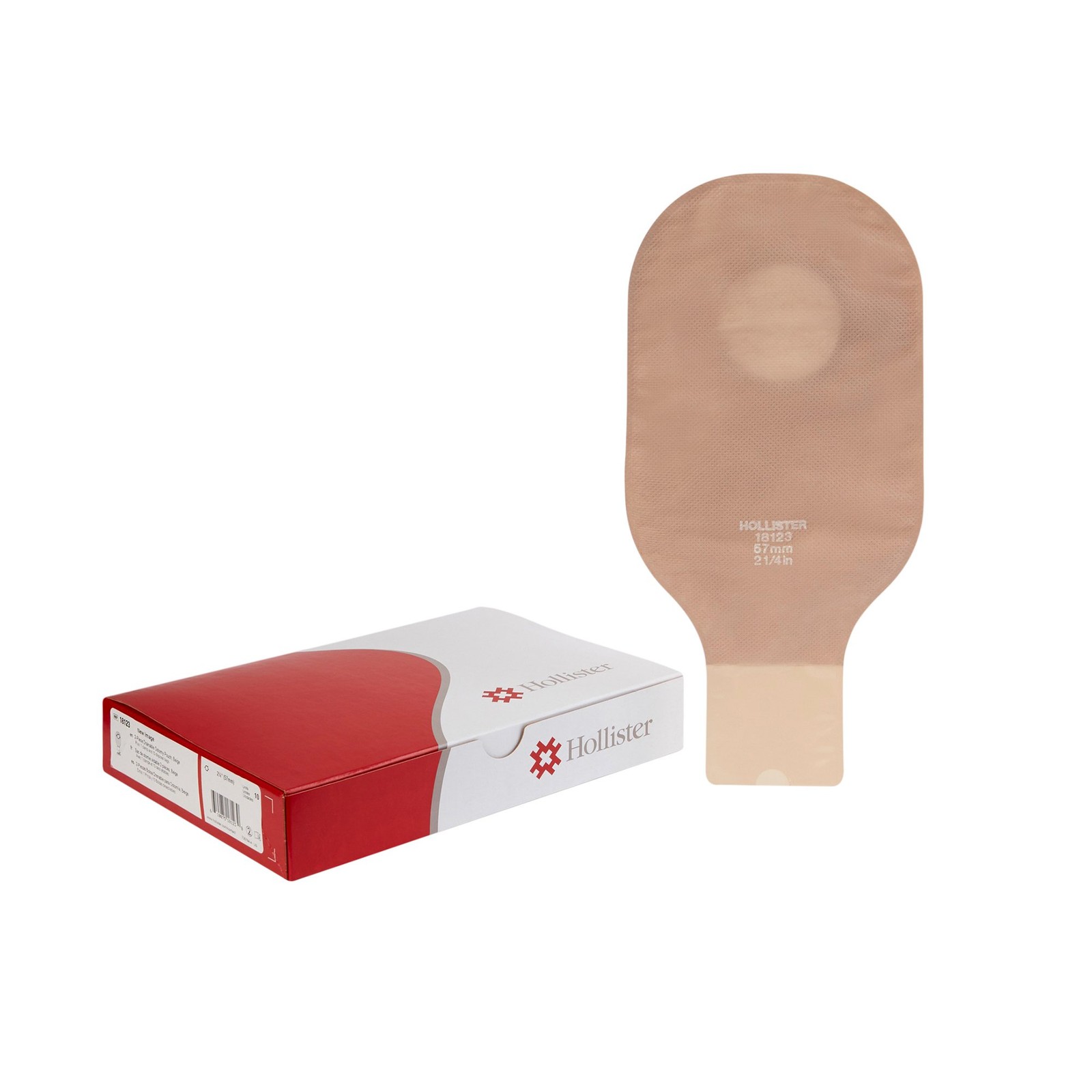 Hollister New Image 18123 2-Piece Beige Colostomy Pouch, Pre-cut to Fit 57mm Sto