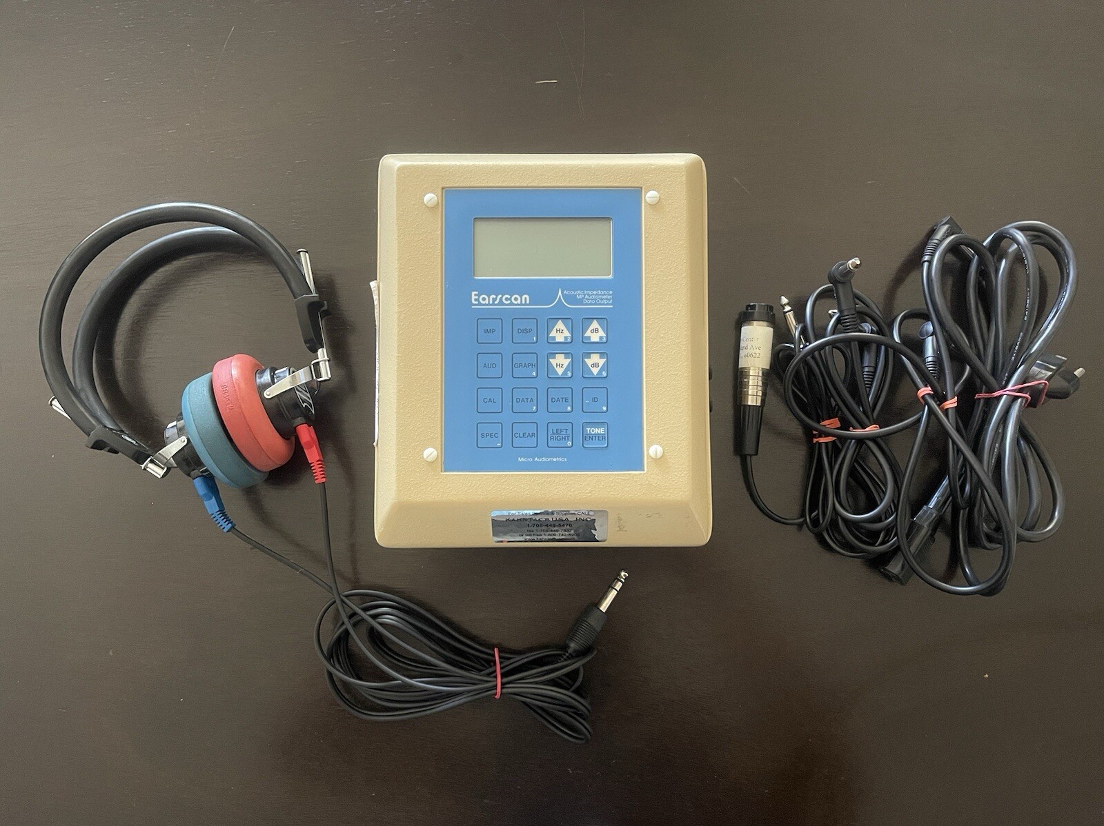 UNTESTED Micro Audiometrics Earscan ES-AM w/ telephonics HB-7 Headset