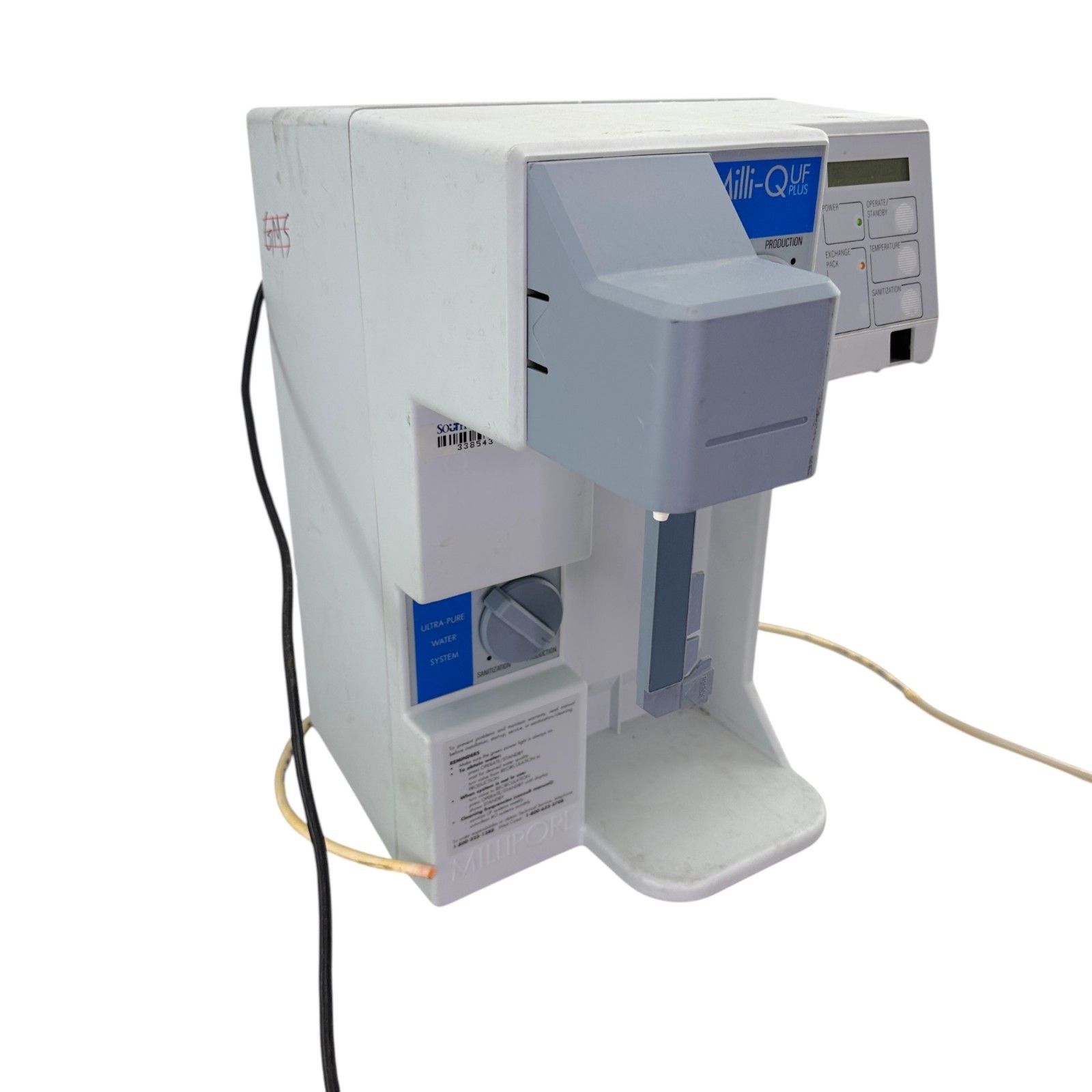 Millipore Milli-Q UF Plus Ultra-Pure Water System ZD5311595 115V Powers On