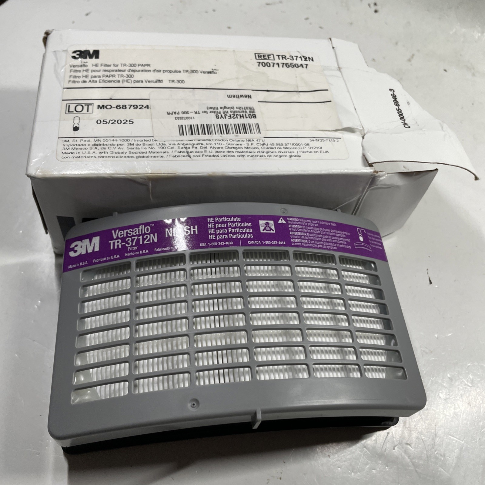 3M TR-3712N High Efficiency Particulate Filter for Versaflo TR-300 Series NEW