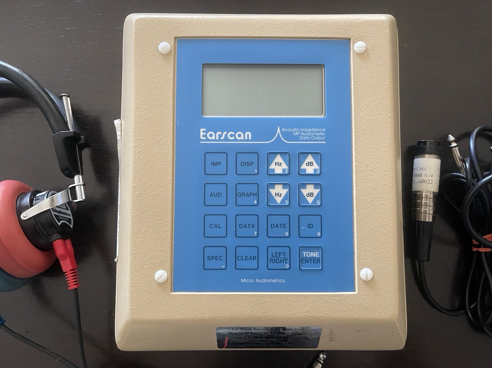 UNTESTED Micro Audiometrics Earscan ES-AM w/ telephonics HB-7 Headset