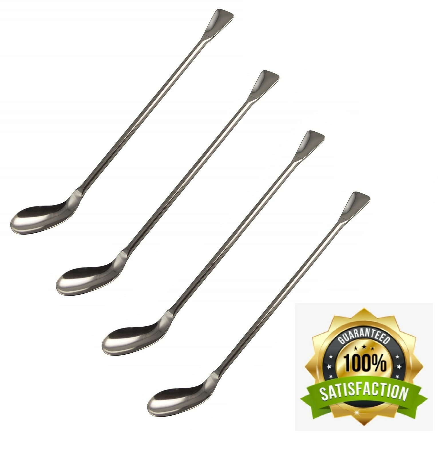 Stainless Steel Lab Spatula Spoon with Flat Ends Perfect for Sampling Stirring