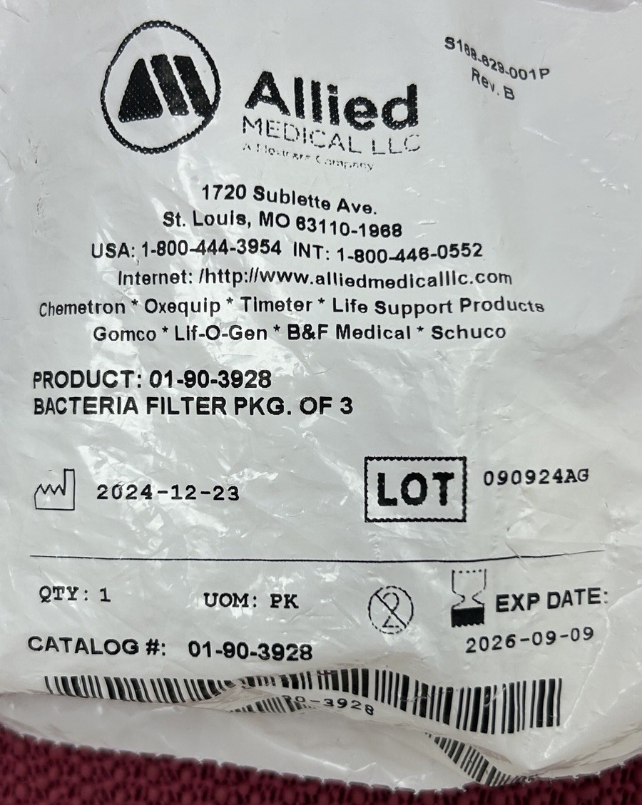70 Hydrophobic Bacteria Filters For Portable Suction Systems Allied Medical