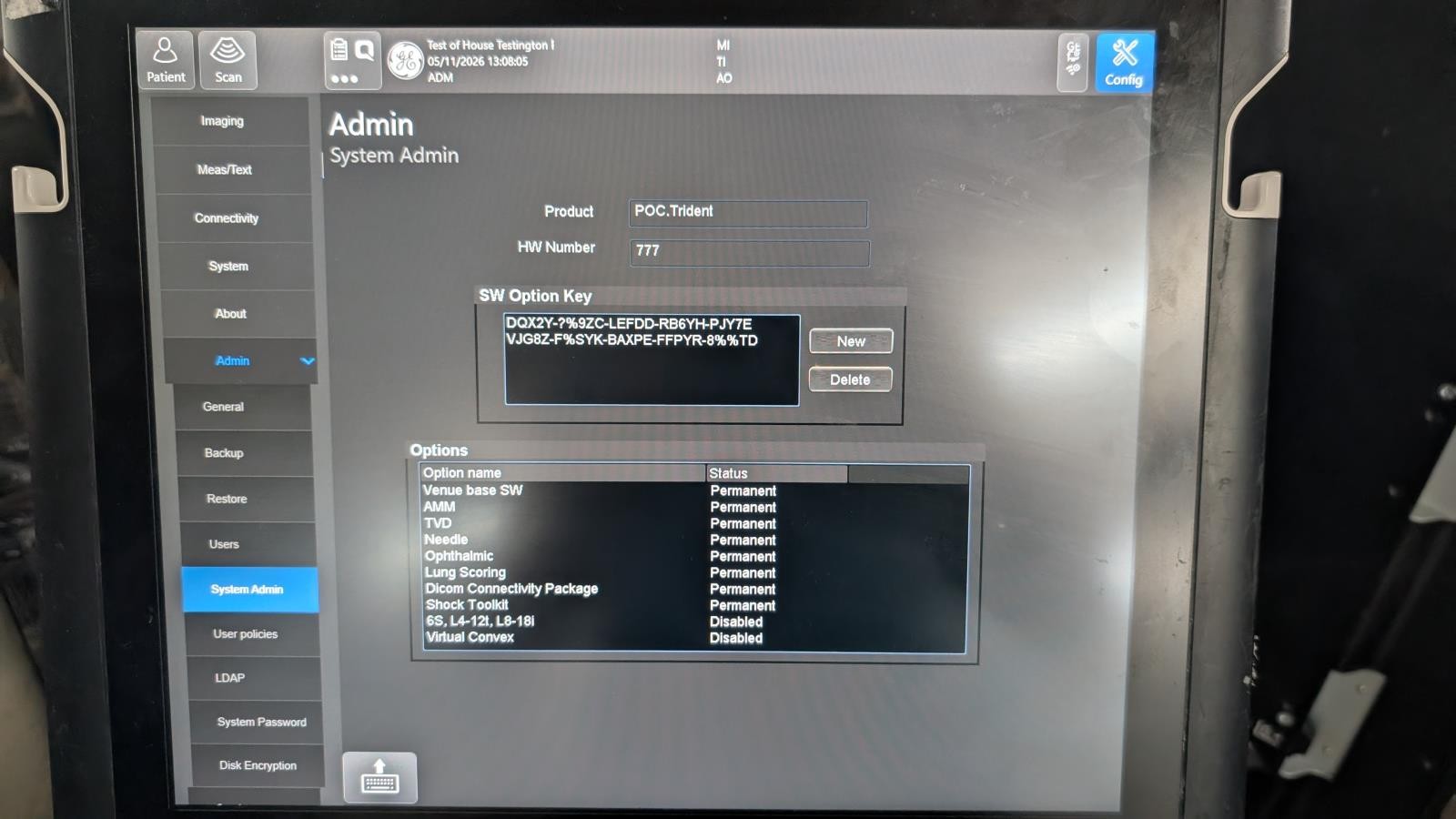 GE Venue R1 Touchscreen Year 2018 Application SW 302 System SW 18.0.106.0