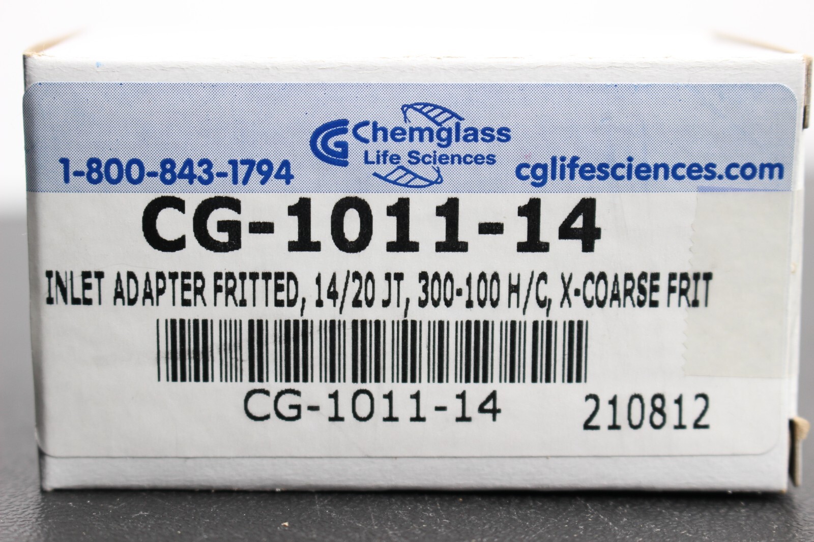 Chemglass Fritted Inlet Adapter 14/20 Inner Joint CG-1011-14 Liquid Transfer New