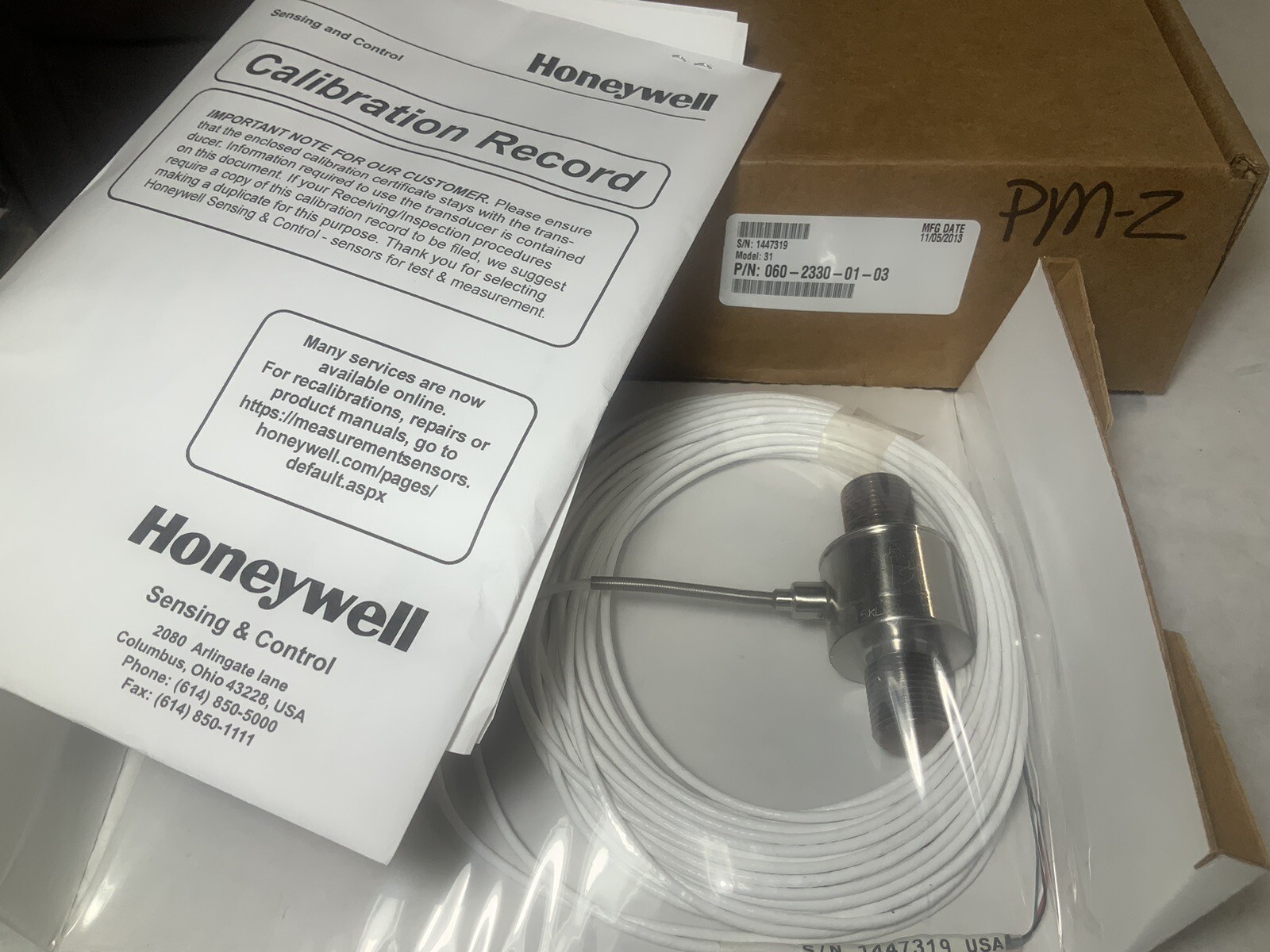 NIB Honeywell 060-2330-01-03 Model 31 7500 lb Range Load Cell