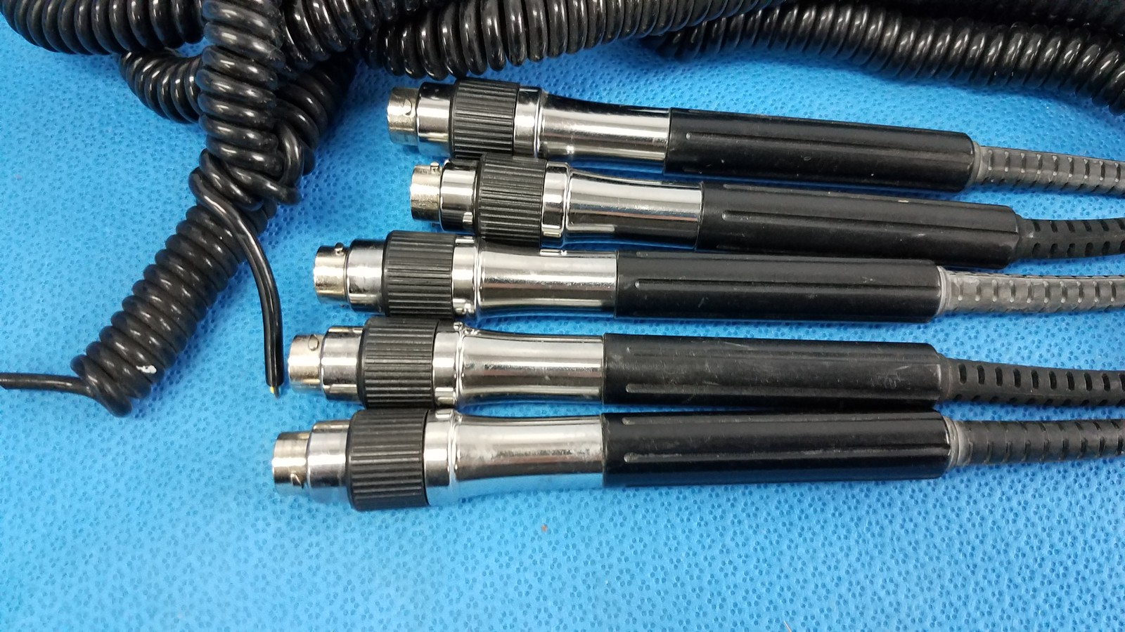 Lot of 5 Coiled Cord and Handle Assembly For Wall Transformer