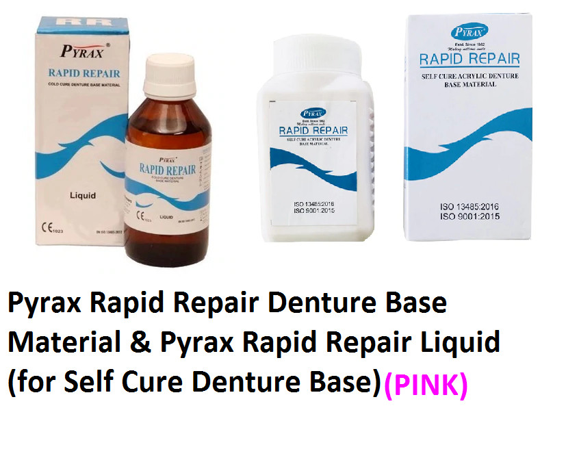 Dental Rapid Repair Self Cure Liquid 100ml & Powder 100gm (Pink) Free Ship