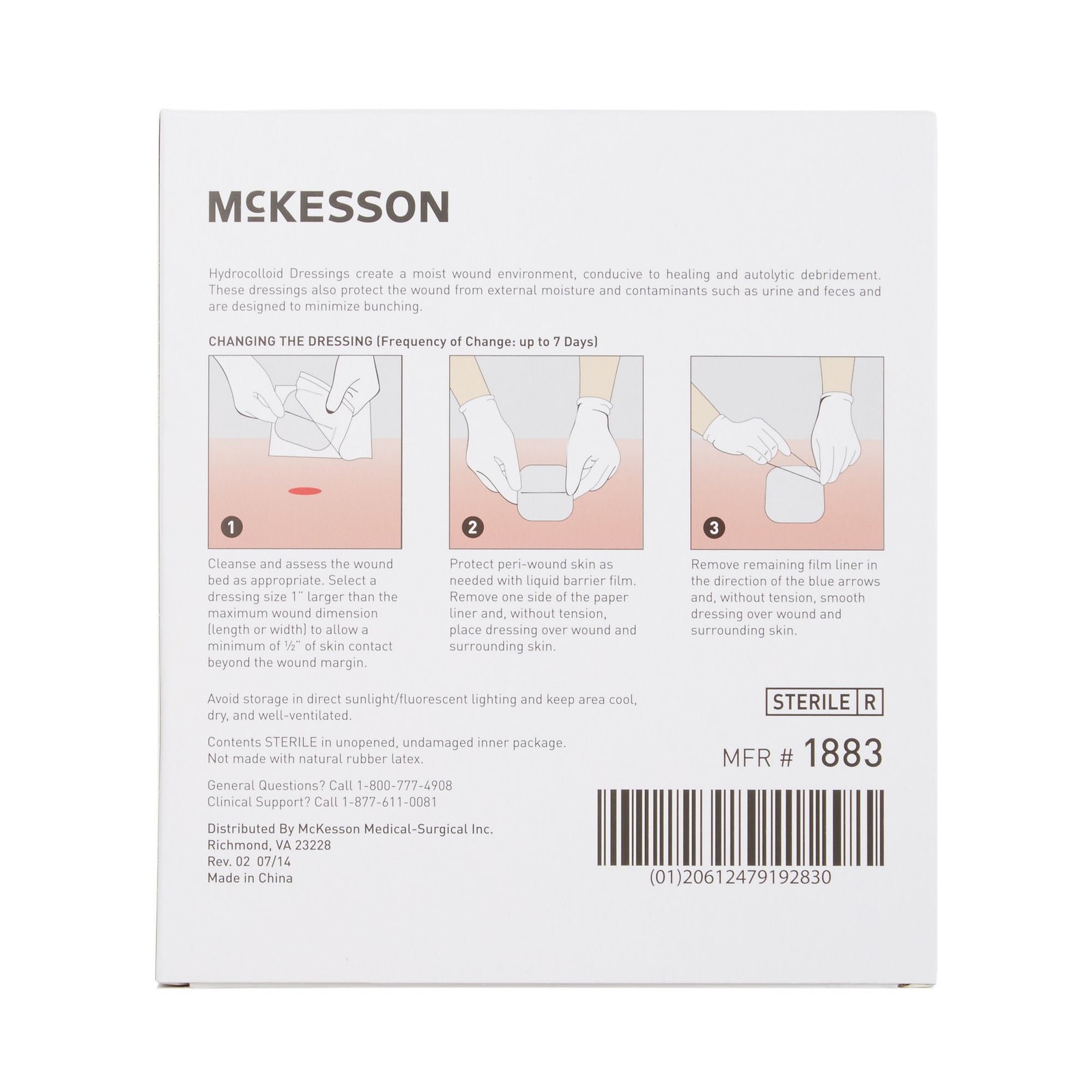 McKesson Hydrocolloid Dressing, 4 x 4 Inch (Case of 200)