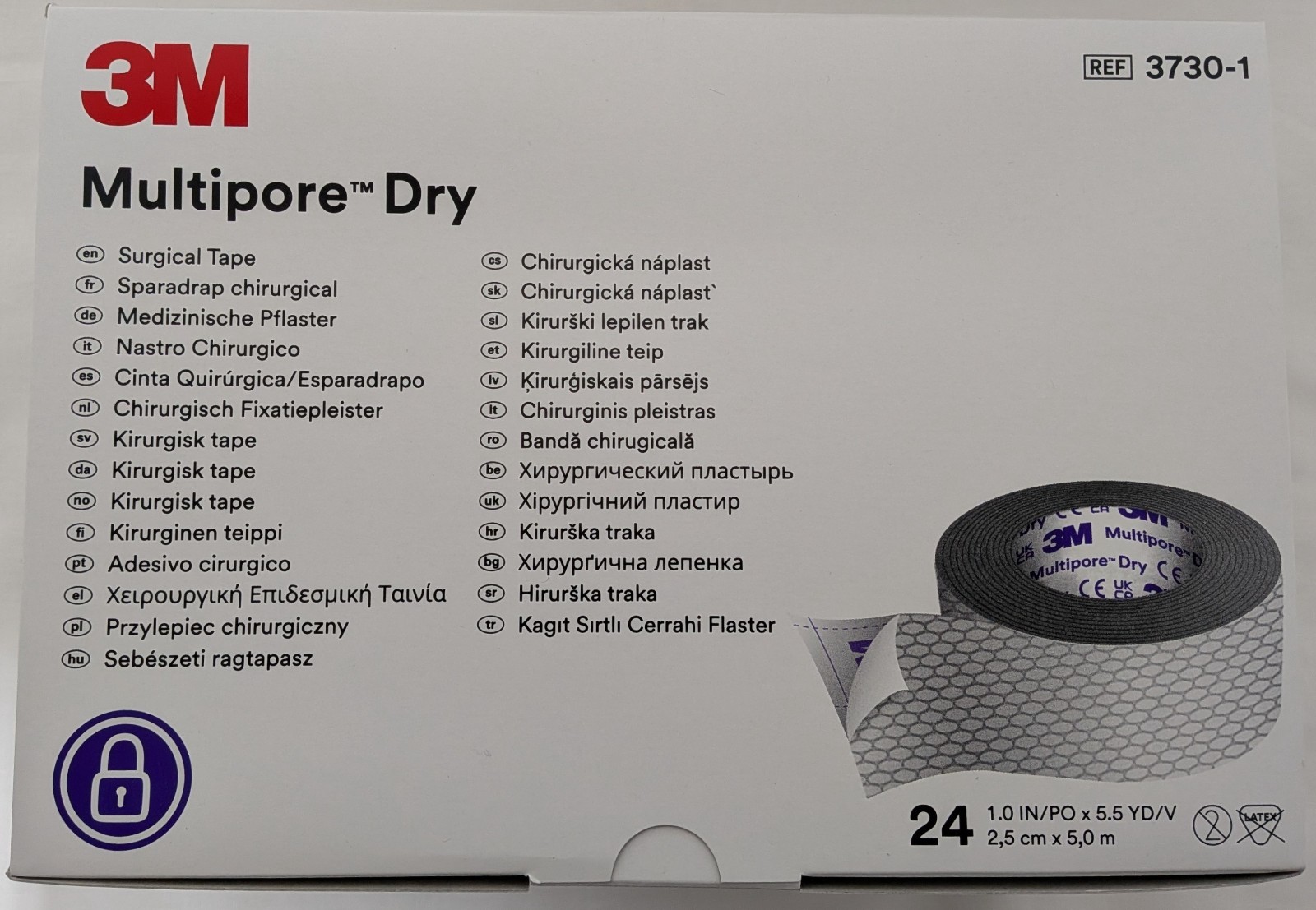 3M Multipore Dry 3730-1 24 rolls Surgical Tape