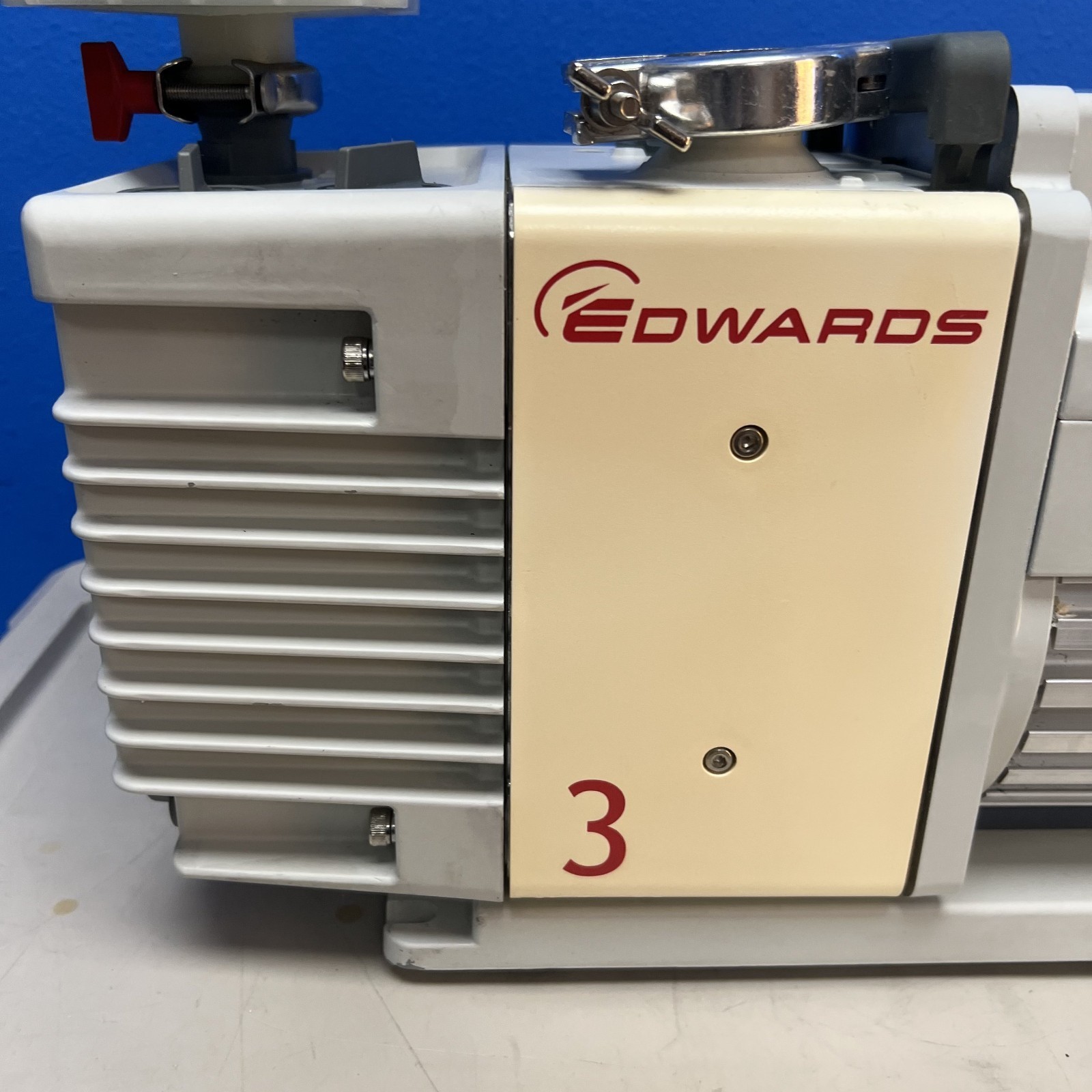 Edwards RV3 Rotary Vane Vacuum Pump P/N A65201903 w/ Oil Mist Filter EMF20