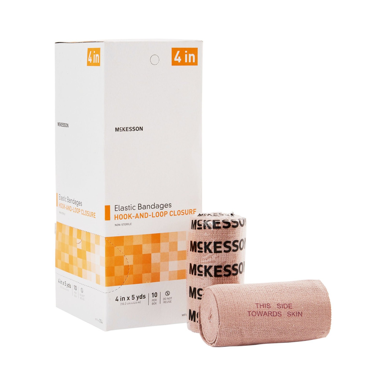 McKesson hook-and-loop closure Elastic Bandage, 4 Inch x 5 Yard (Case of 5 Boxes