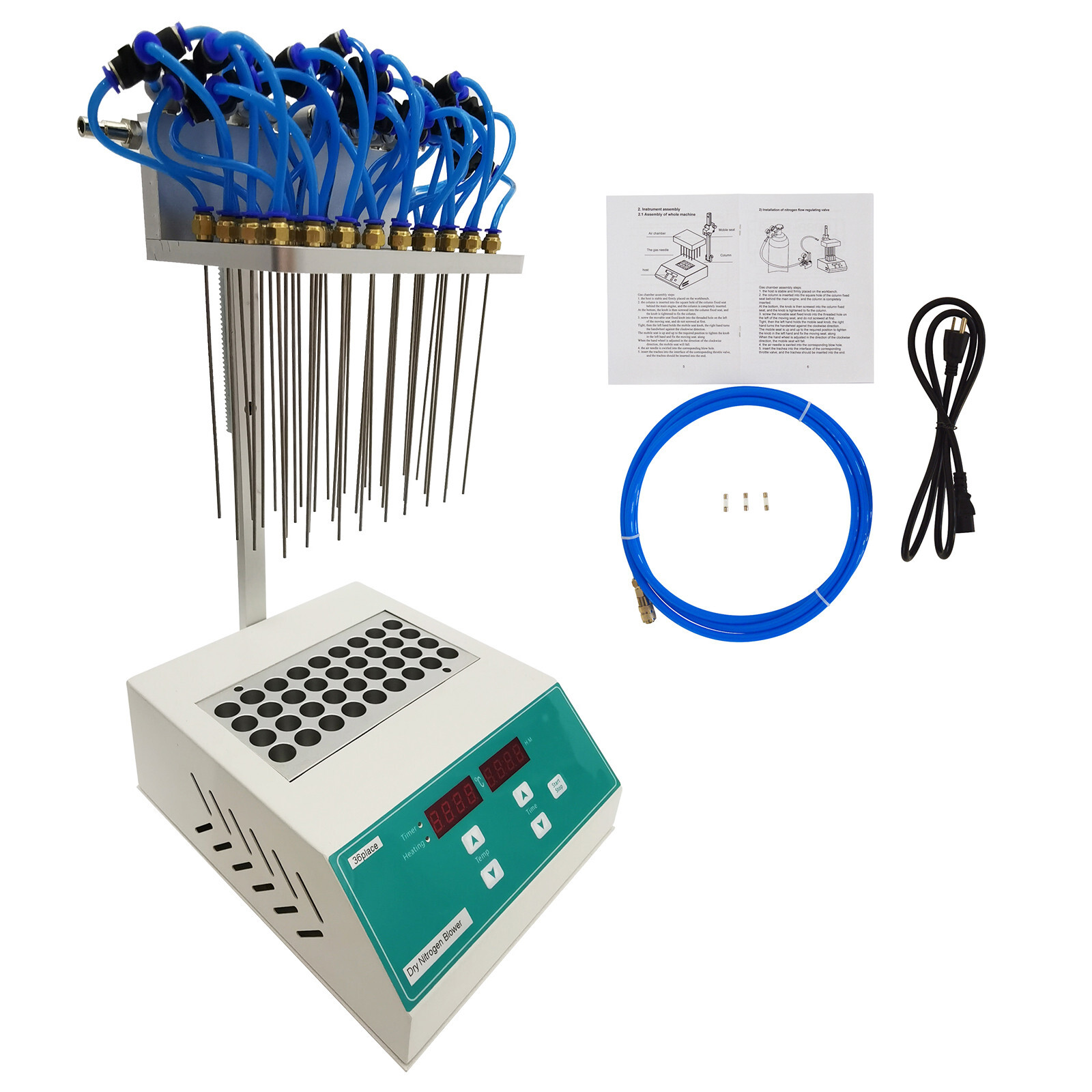 36-Hole Sample Concentrator Dry Nitrogen Blower ∮16X45mm 110V