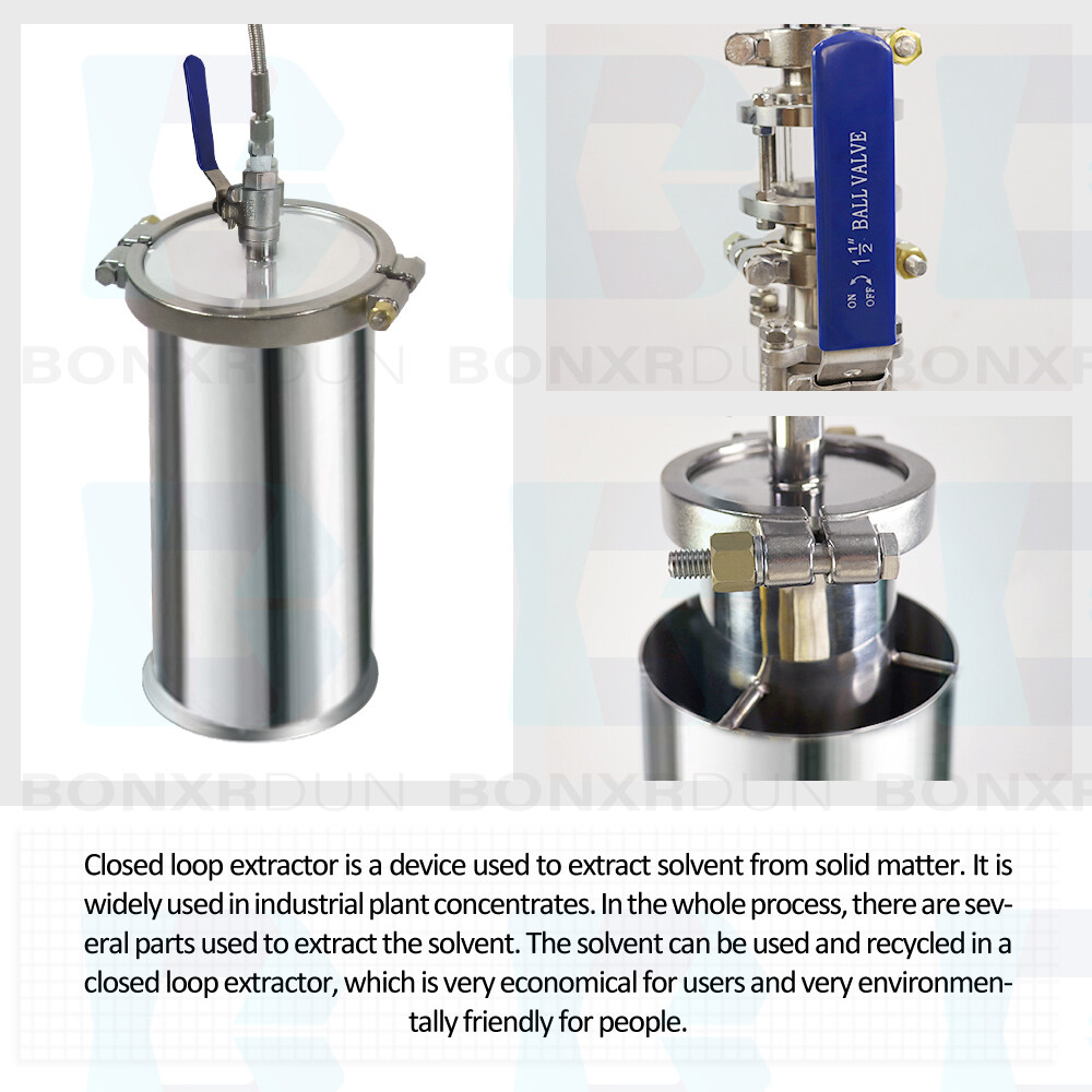 Closed Loop Extractor 1LB Stainless Steel Vacuum Chamber/Tube Used to Extract