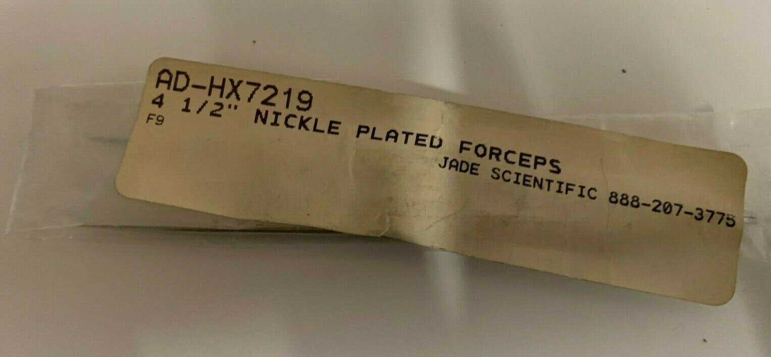 Jade Scientific AD-HX7219 Nickle Plated 4-1/2 Inch Forceps