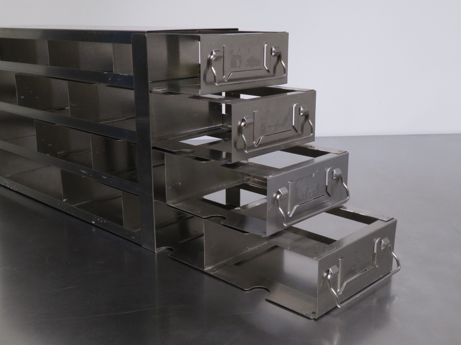 Laboratory Freezer Racks, 27″x5.5″x9.5″, 4 Drawers