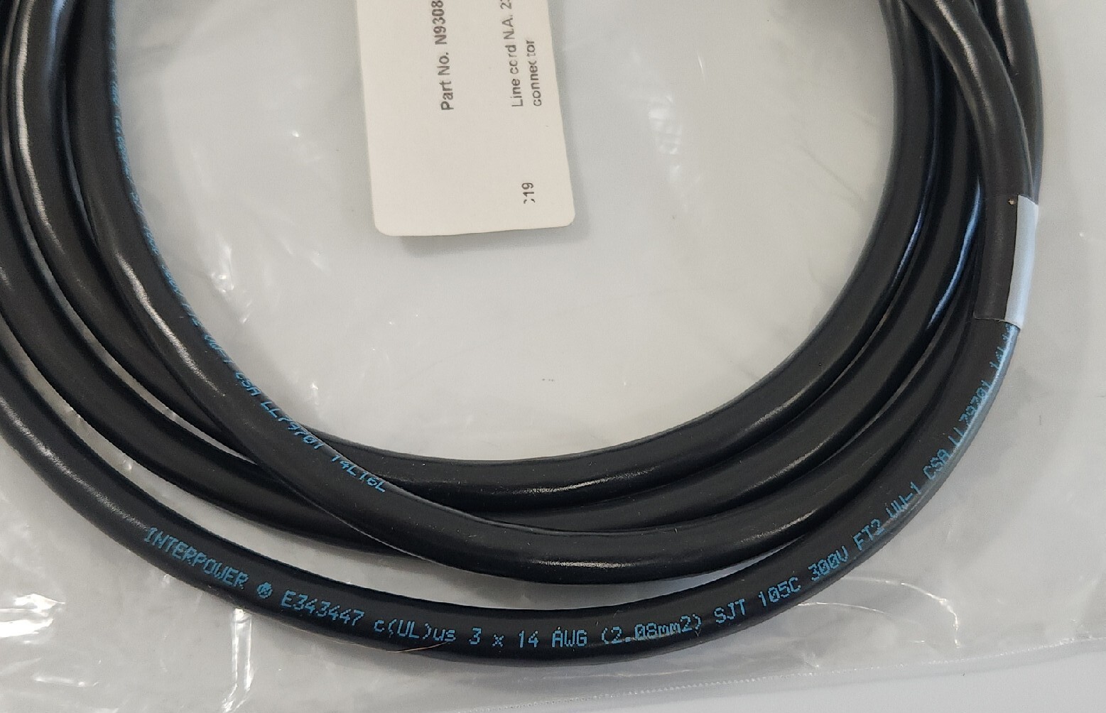 *NEW* Perkin Elmer N9308053 Line Cord N.A. 230V w/ C19 Connector + Warranty!