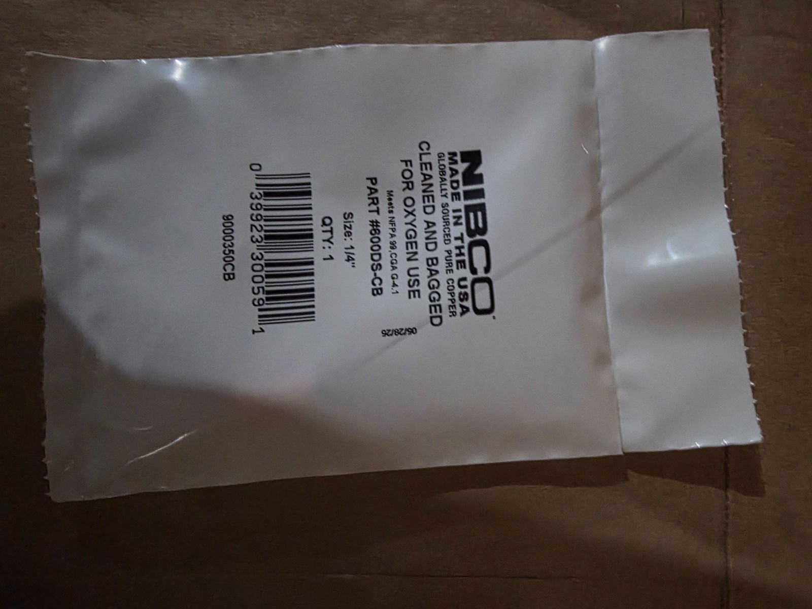 NIBCO 600DS-CB Copper Coupling 1/4″ Wrot Lead-Free SWT x SWT Cleaned and bagged