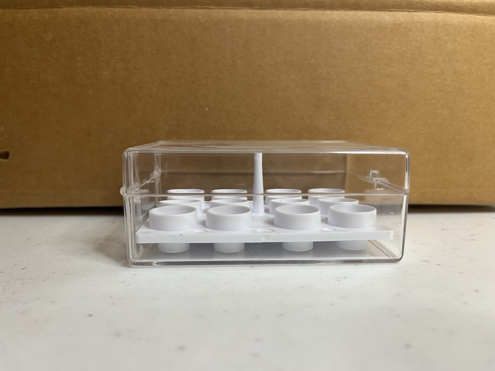 Lot of 16 SEM Stub Storage Boxes 12-Position Rigid Plastic 25mm 30mm Specimen