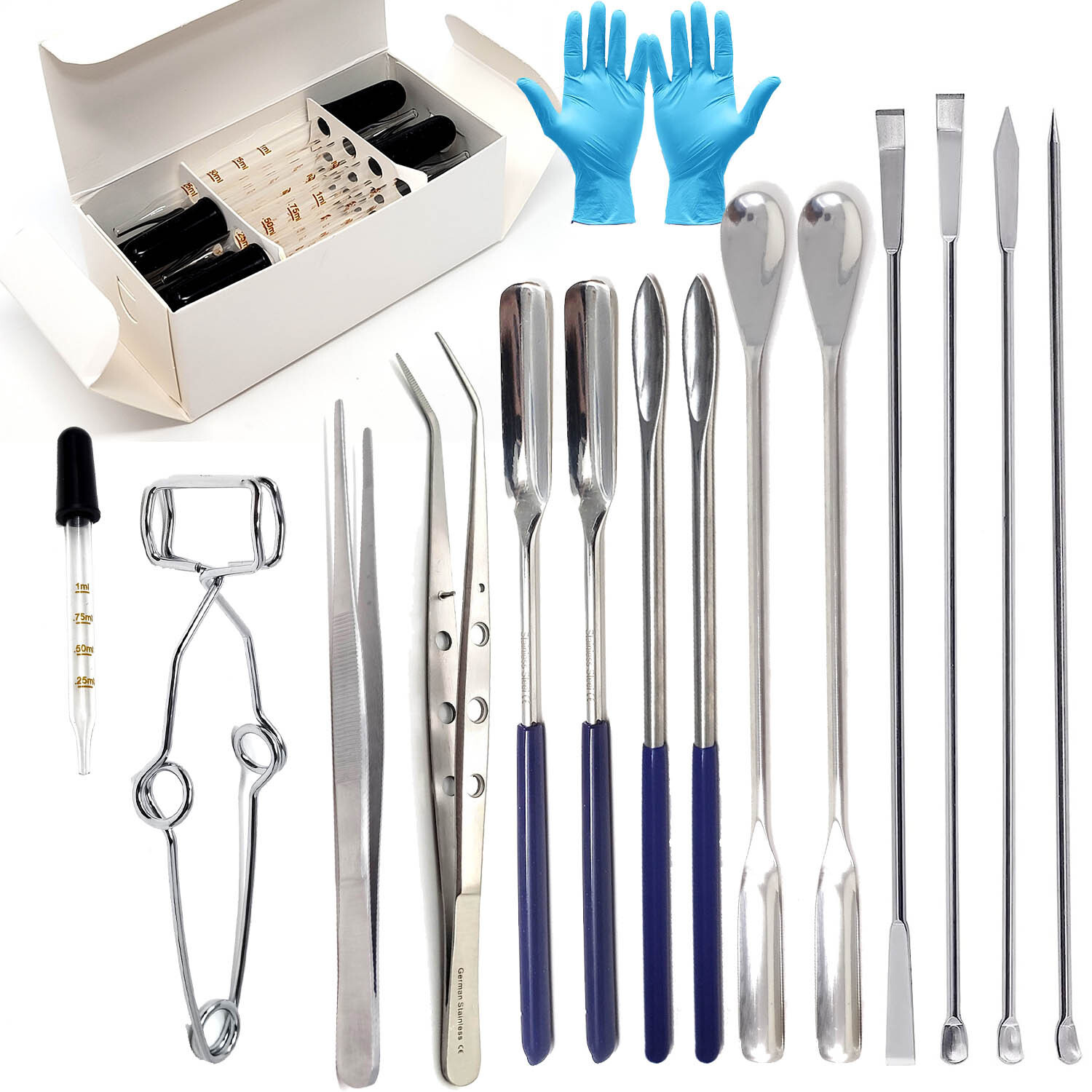 26x Science Lab Spatula Reagent Scoop Spoon Medical Pharmacy Lab Technician Tool