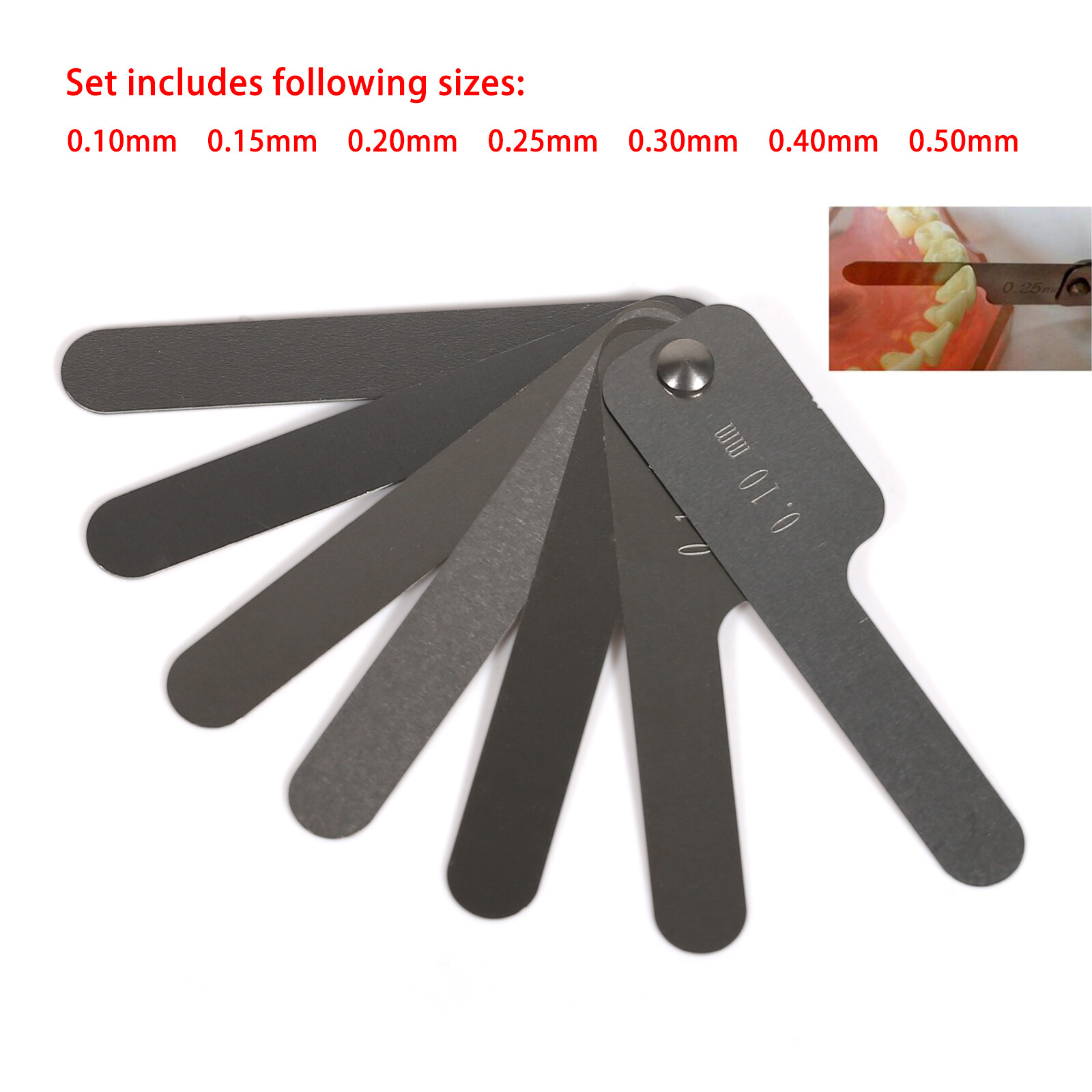 7/Set Dental Orthodontic Interproximal Enamel Reduction IPR Gauge Ruler