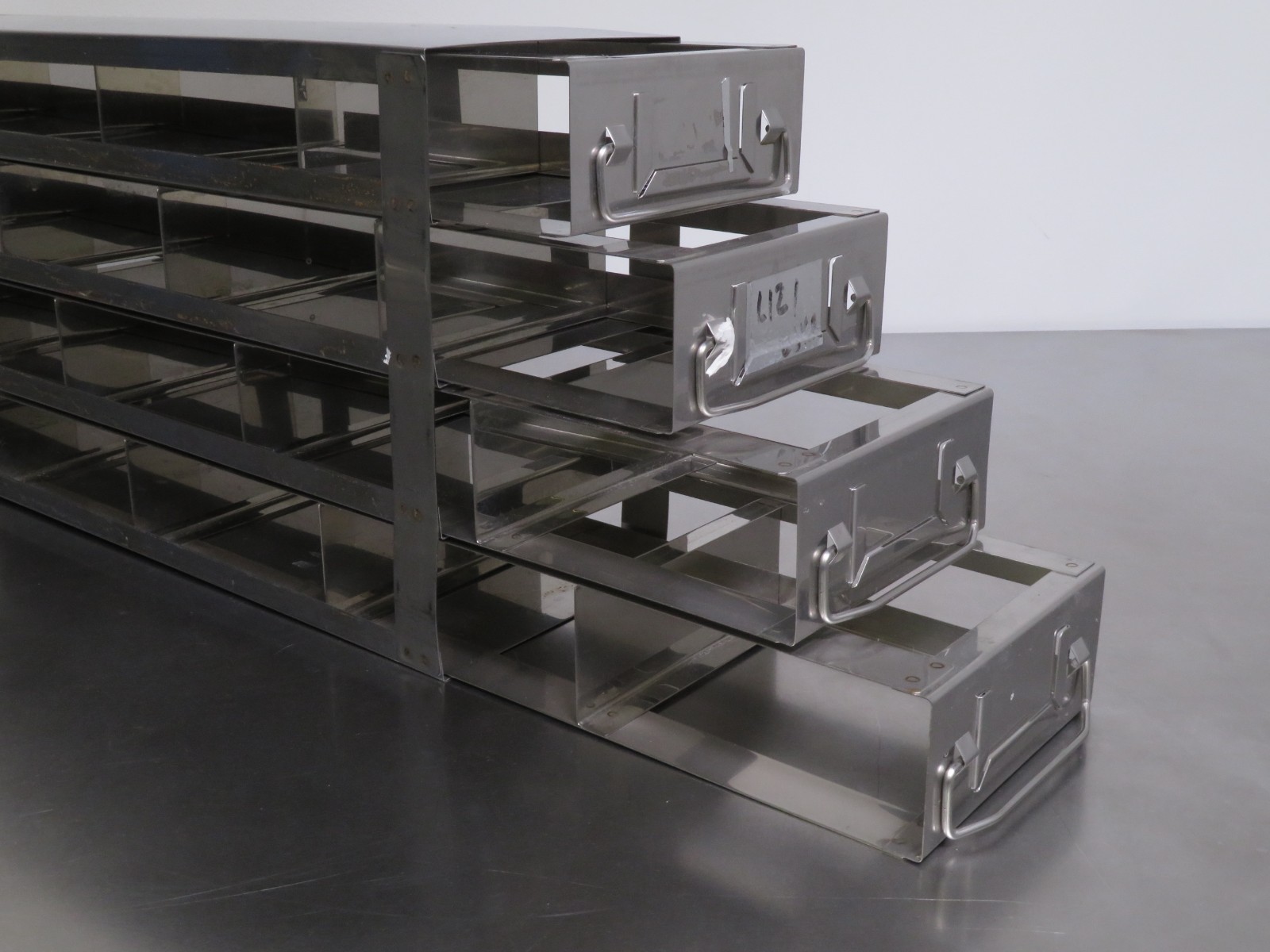 Laboratory Freezer Rack, 4 Drawers 22″x5.5″x9.5″