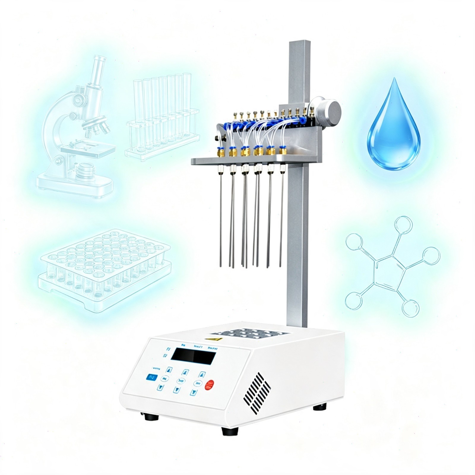 Dry Bath Nitrogen Evaporator with Ma Operate Gas Pressure 0.12MPa (≤24 Needles)