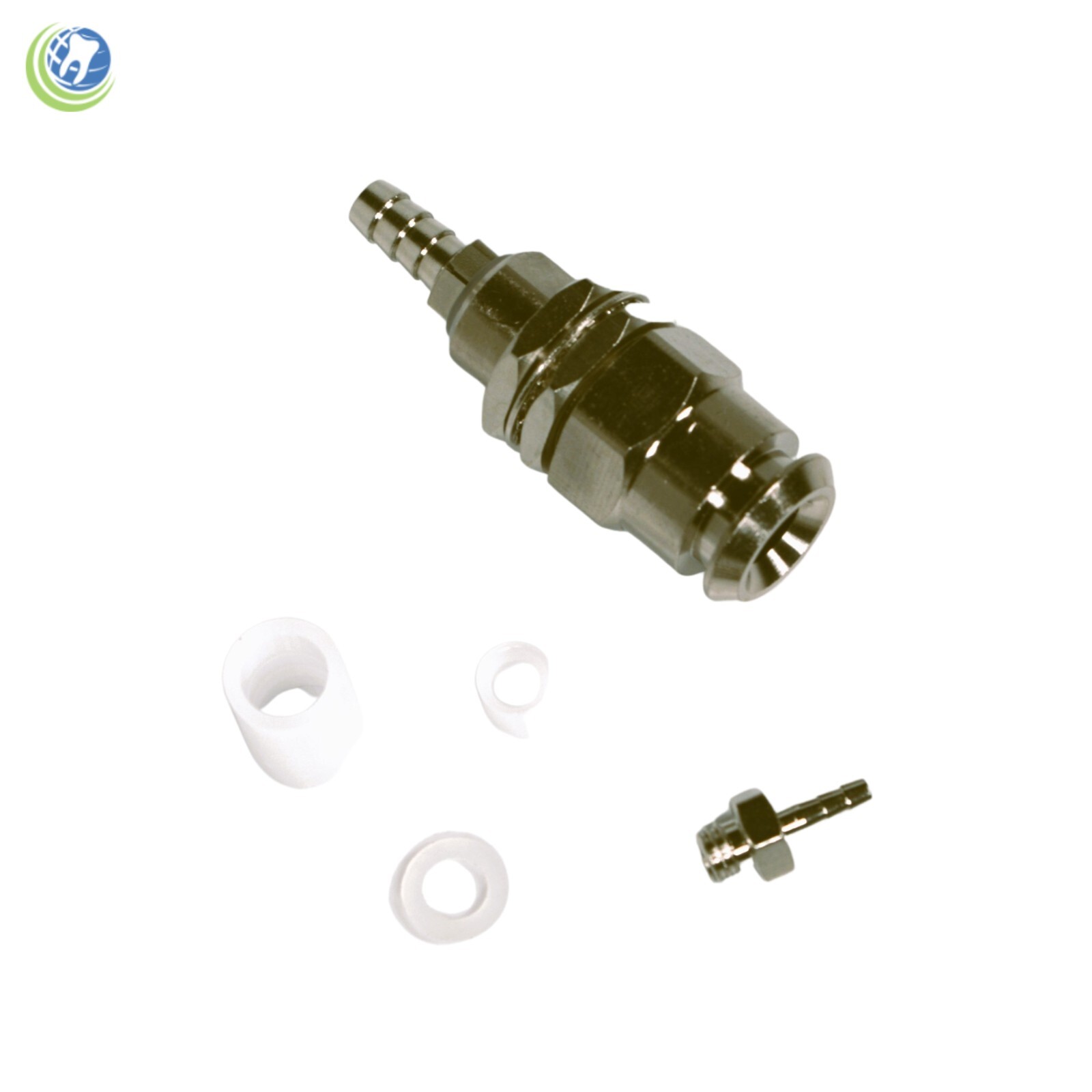 DCI Dental Unit Quick Disconnect Female Panel Mount 10-32 w/ Shut-Off Air/ Water