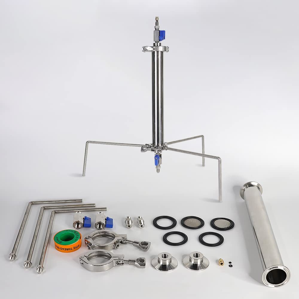 45g 12″ Mini SS304 Vacuum Chamber/Tube Plant Essential Oil Extractor with Tripod