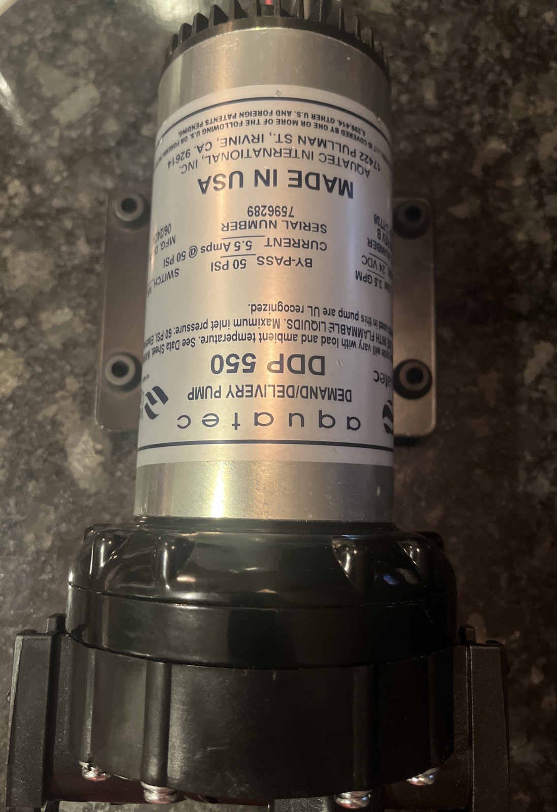 Aquatec DDP 550 Delivery Pump, Current 5.5Amps 50 PSI Number 7596289.NEW FREE🛳️