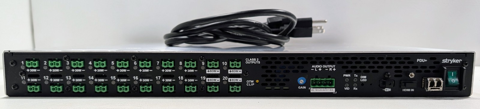 Stryker PDU+ Medical Power Distribution Unit Switcher Class 2 Outputs – w/Power