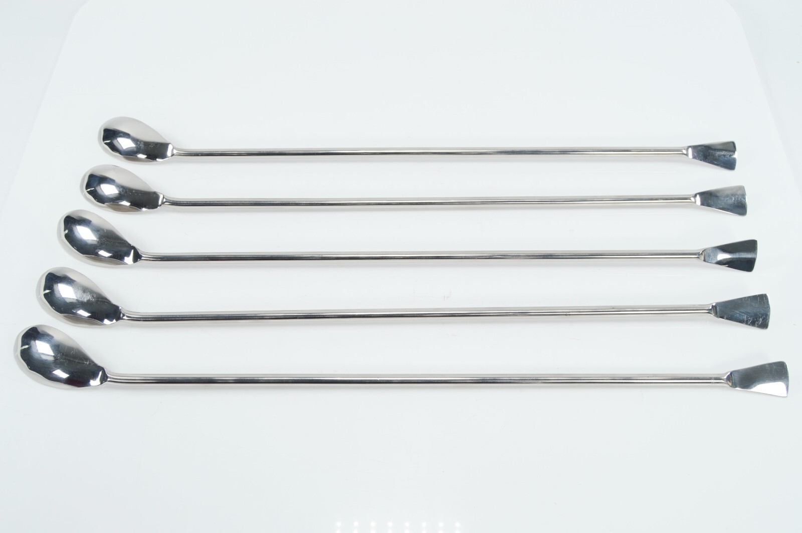 5x Foxx EZBio Stainless Steep Offset Spoon 304 SS Steel 500 mm 5/PK 25C-3625-FLS
