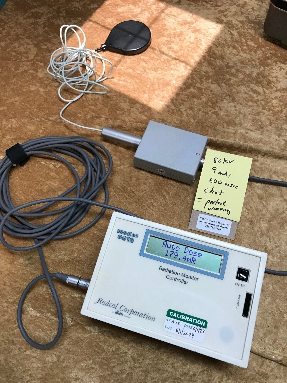Radcal 9010 Xray Dose test meter Unfors Raysafe Keithley MDH RMI inovision Fluke