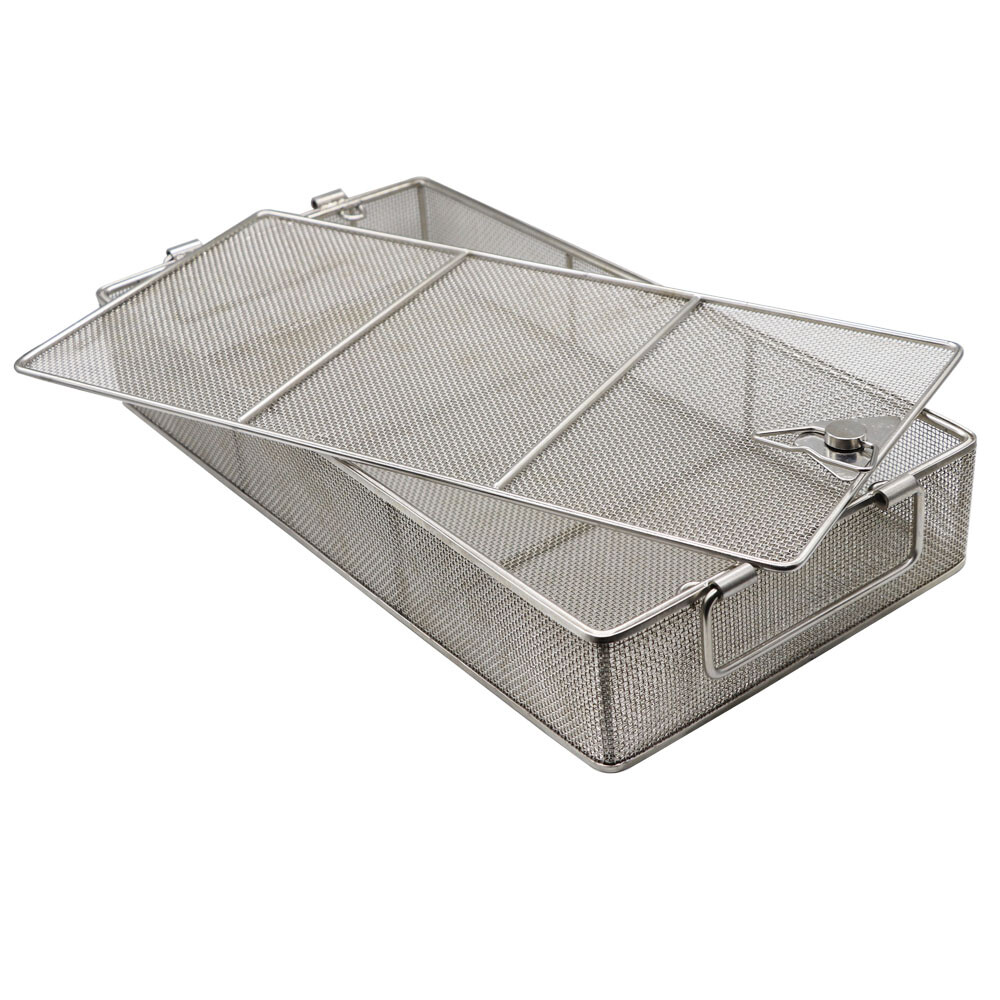 Lab Sterilization Basket Surgical Instrument Mesh Tray 304 Stainless Steel
