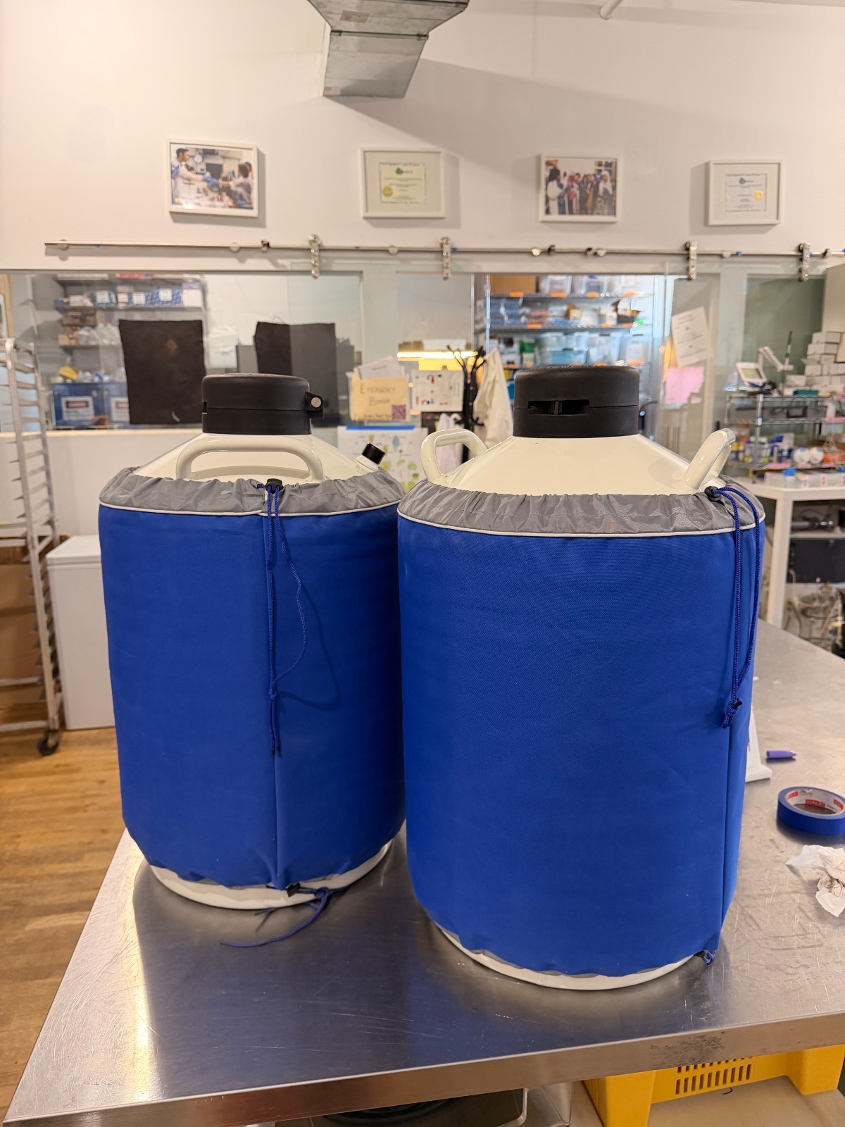 Liquid Nitrogen Dewars (2x) – 20 Liters (5.3 Gallon) each – Deal!!