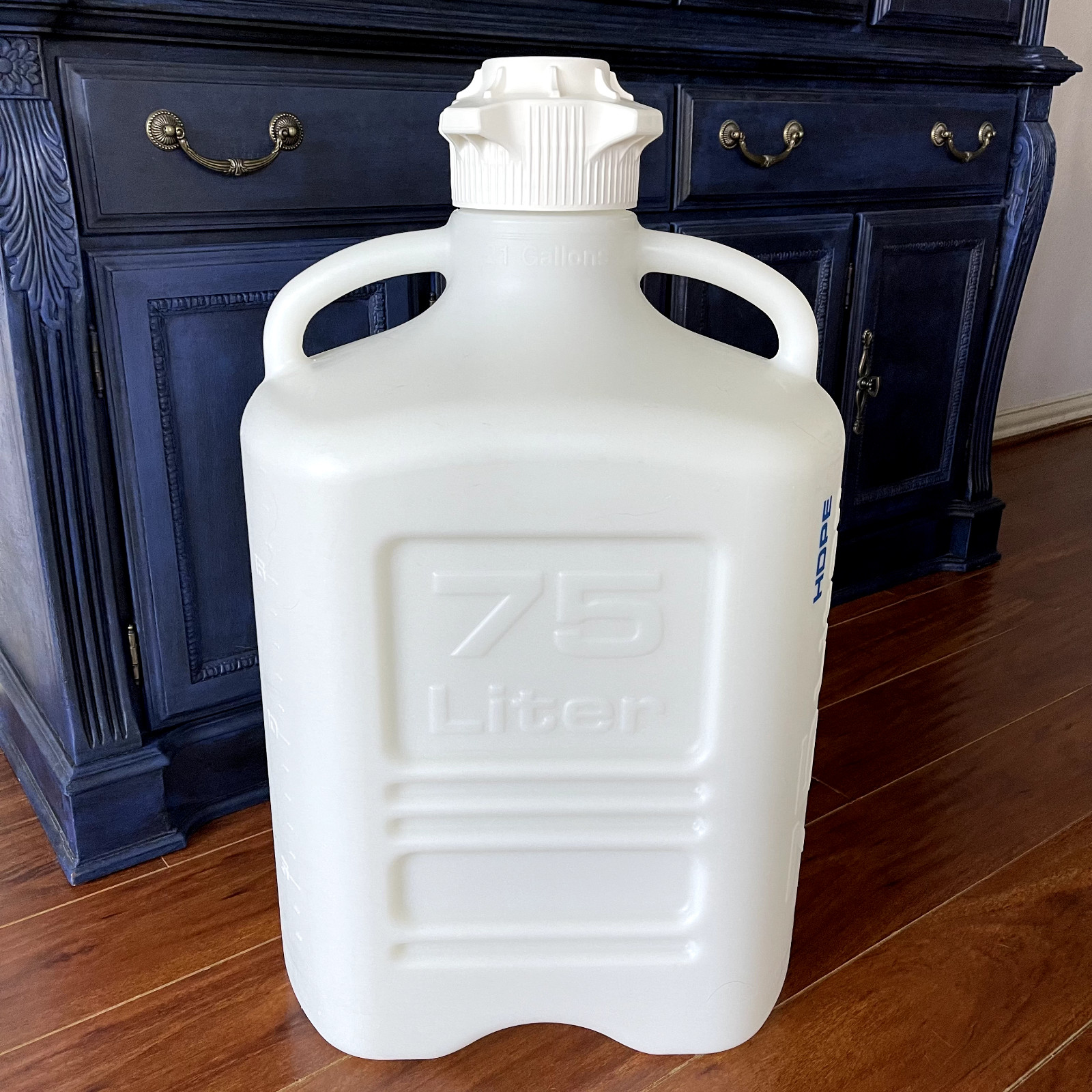 HDPE 20 Gallon Carboy- 79.5 Liter Capacity- Heavy Duty, Space Saving, Wide Mouth