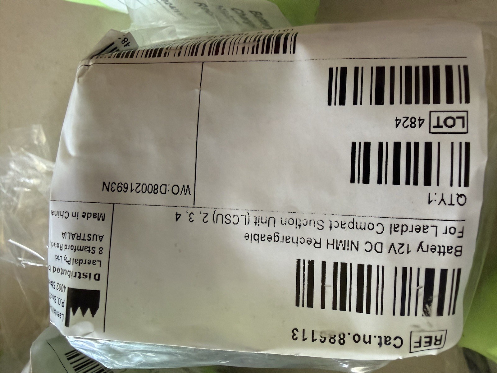Laerdal LCSU4 Suction Unit Battery Replacement 886113