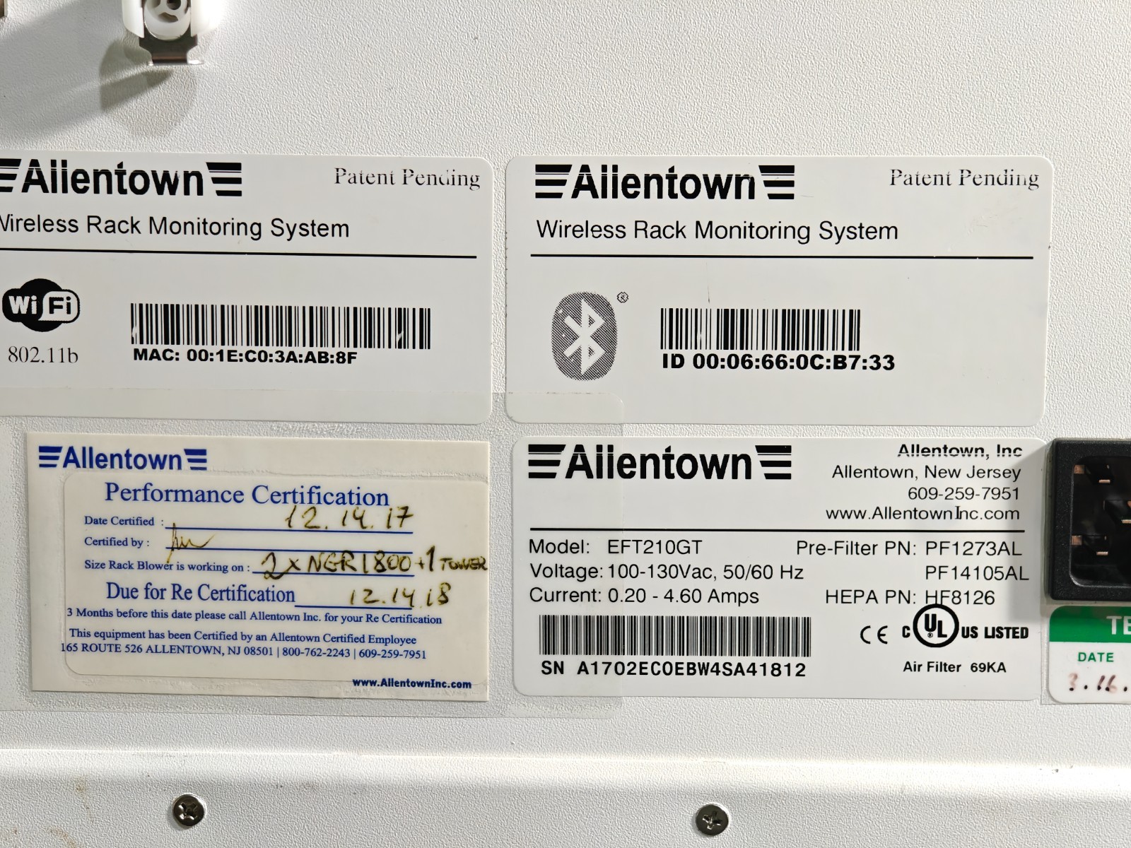 Allentown Ecoflo EFT210GT Tower Touchscreen Blower