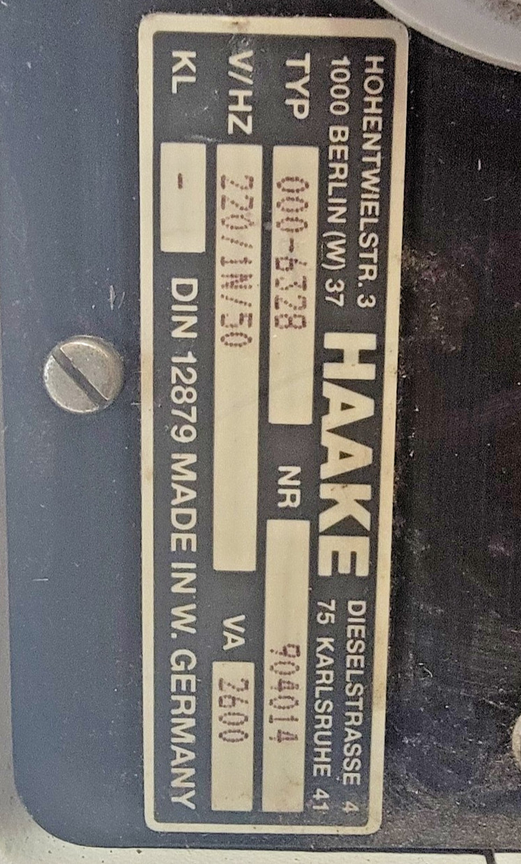 HAAKE ZS1 Type 000-6328 Laboratory Control Unit 220V West Germany