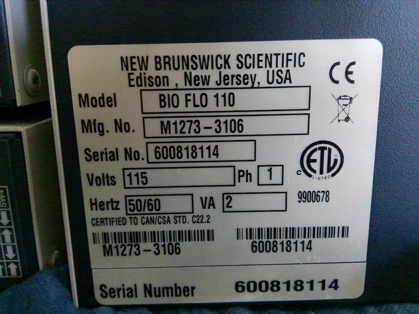 New Brunswick Scientific BioFlo 110 Modular Fermentation System