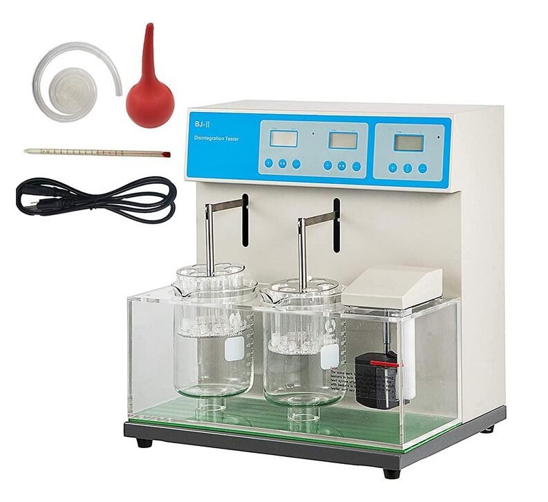 110V Disintegration Tester Double Cups Basket Tablet Disintegration Time Limit