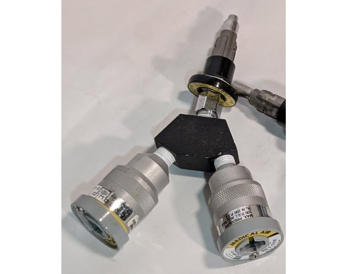 Allied Medical Oxequip Med*Star Quick-Connect to Double Y Coupler – Medical Air
