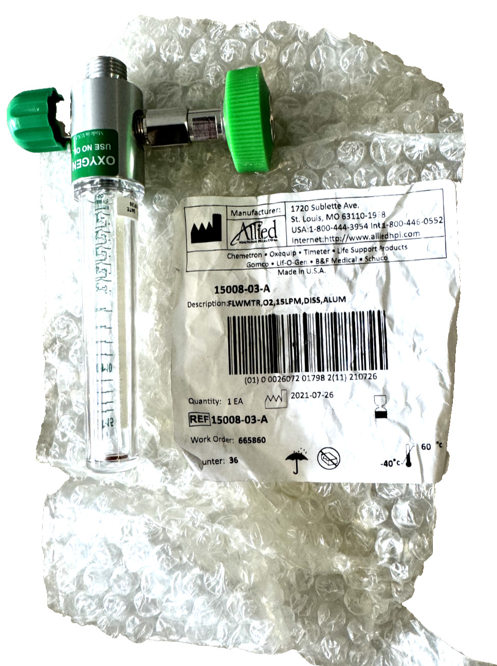 Allied 15008-03-A 1500803A Flowmeter