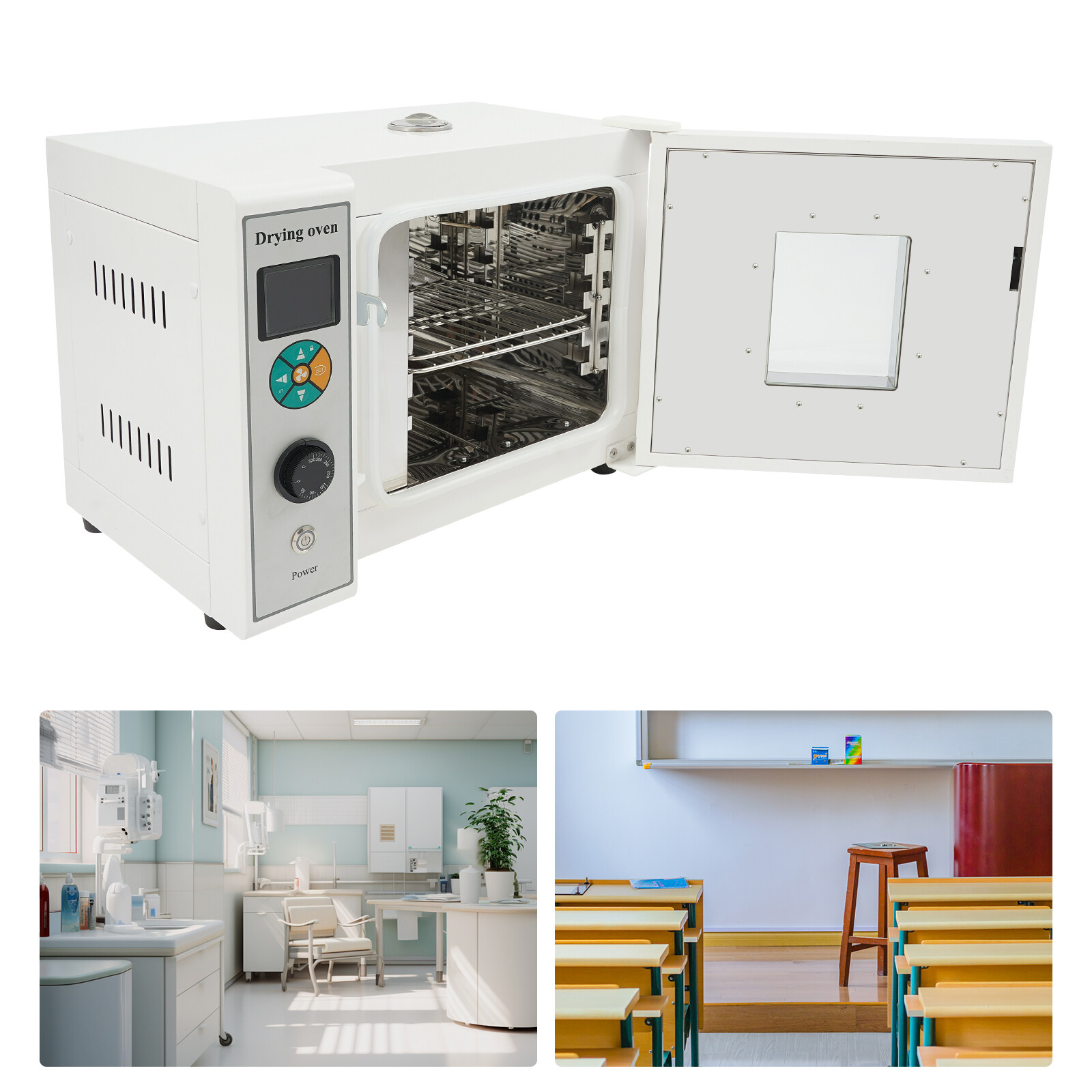 Electric Hot Blast Drying Oven Lab Stainless Steel Drying Chest 110V USA 800W
