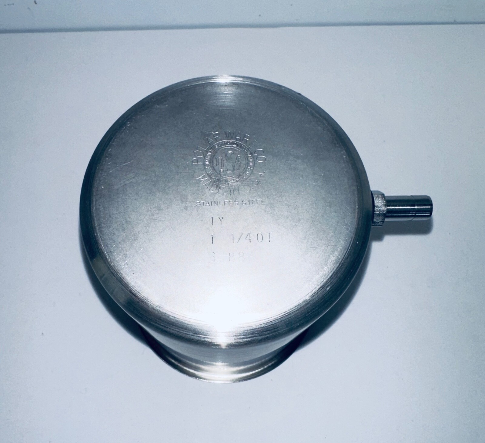 POLAR WARE Stainless Steel Canister 1-1/4 Quart NSF Certified USA w/ Side Port